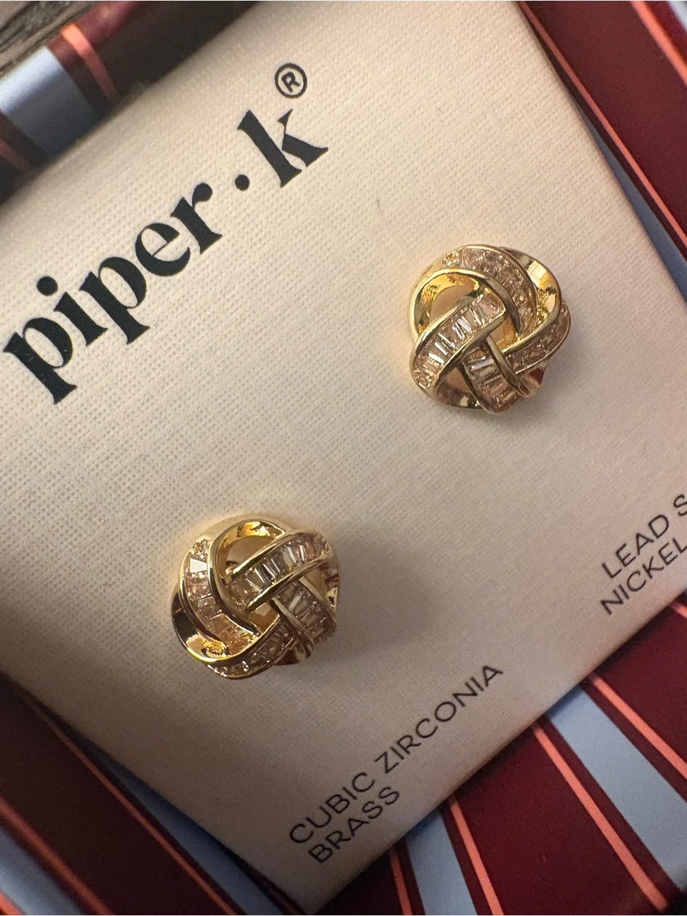 NEW Piper K Gold Knot Earrings